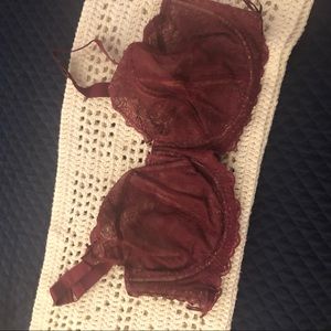 ADORE ME - Brand New - Burgundy Corset Effect 40G Bra and XL Panty Set